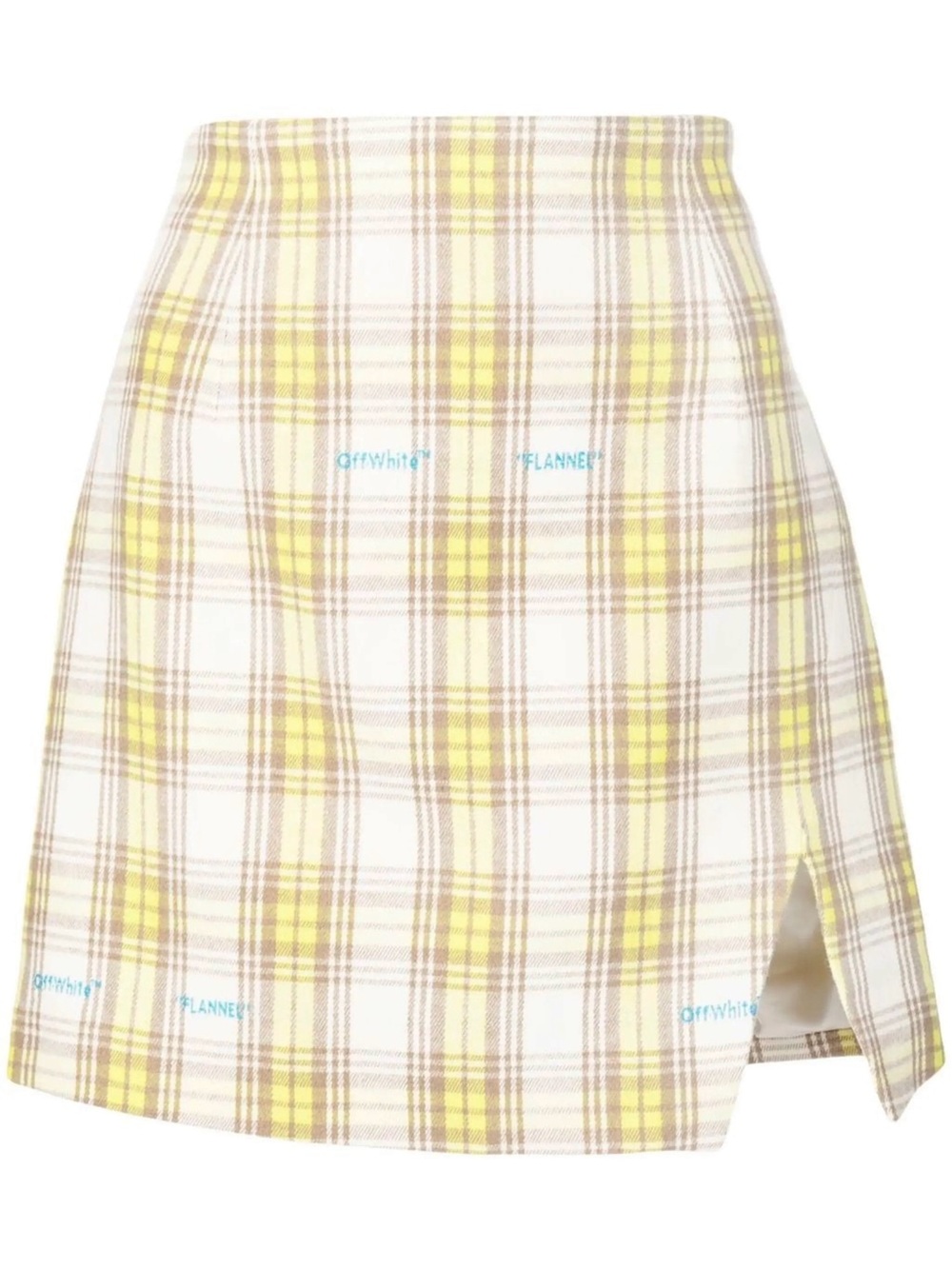 NEW OFF-WHITE CHECK PRINT FLANNEL MINI SKIRT - Picture 9 of 10